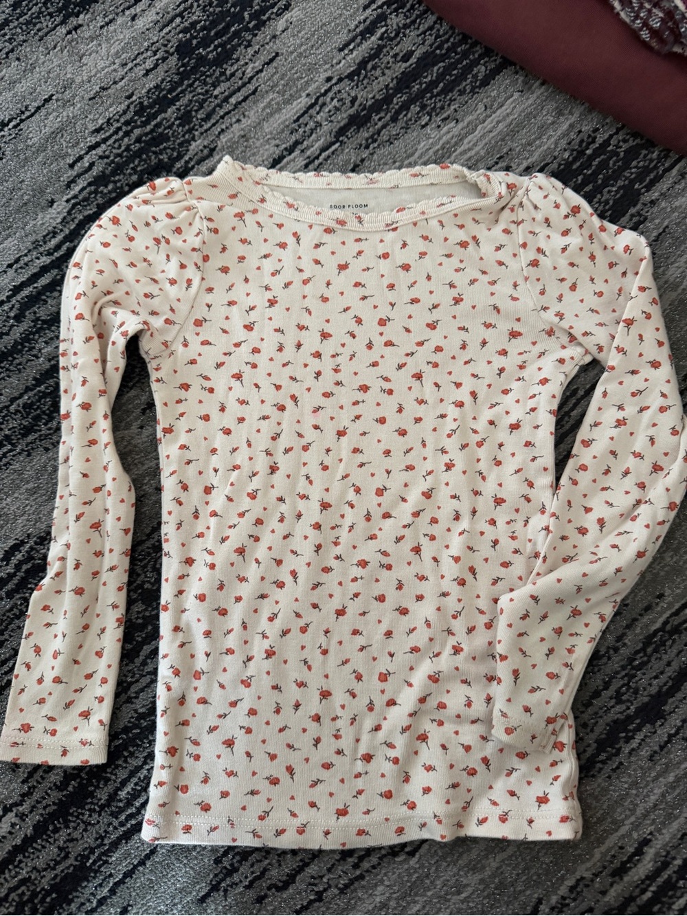 Good Fellow & Co. Cream Long-Sleeve Tee with Red Floral Print - Kids